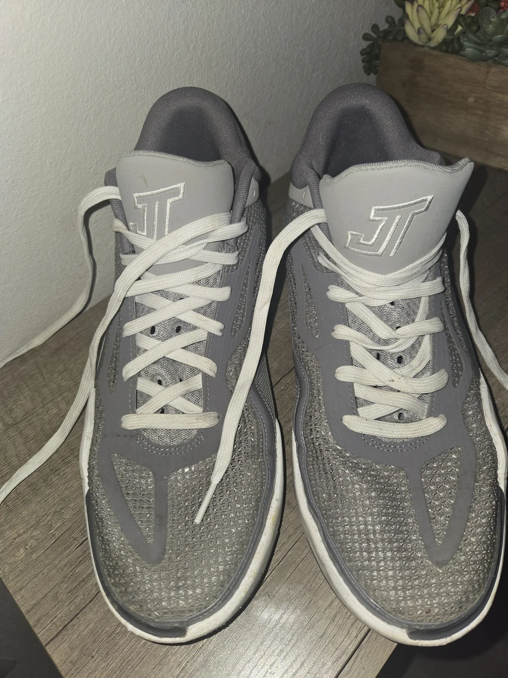 Jordan Men's Athletic Sneakers in Gray and White